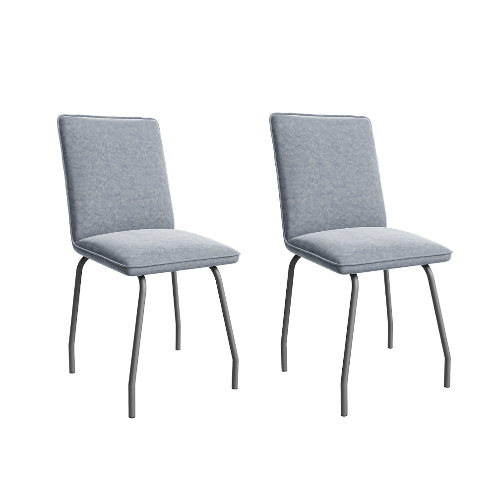 Комплект стульев Детройд (2 шт), графит велюр серый