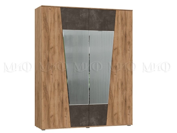 Шкаф 4-х створчатый Портофино  (Ш-1800 × В-2236 × Г-546 мм) Дуб Крафт/Бетон