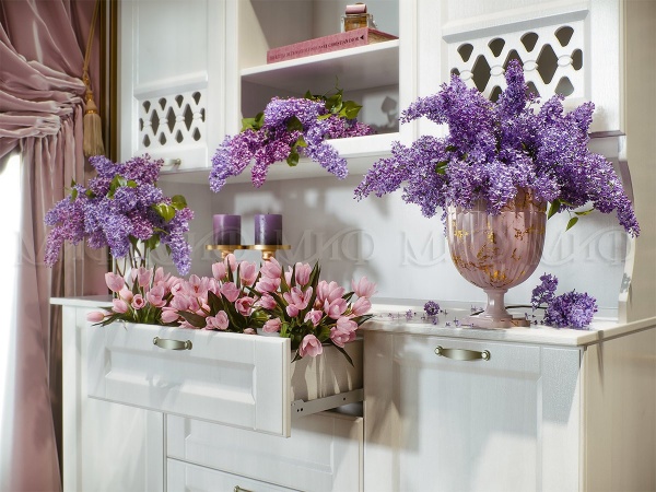 Буфет Милан с Карнизом МДФ/Белый Текстурный(Ш-1640 x Г-600 х В-2017)