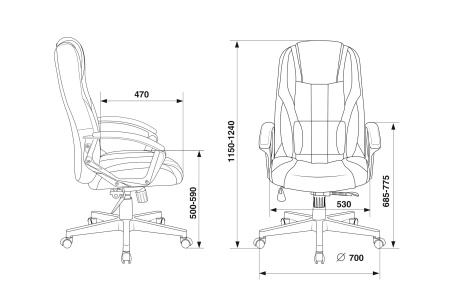 Кресло игровое Zombie 9 черное / серое