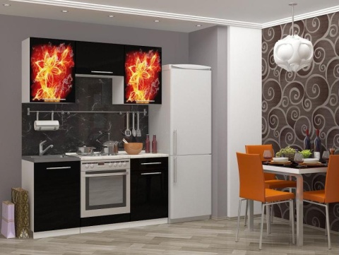 Кухонный Гарнитур Огненный Цветок 1600 мм МДФ/Фотопечать
