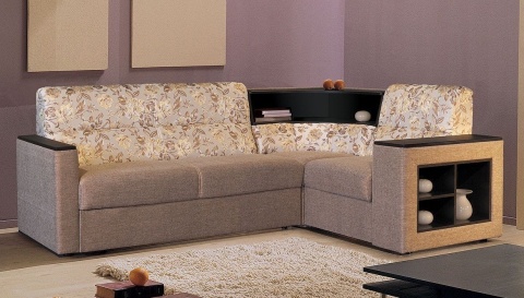 Угловой Диван с Полками Магнолия №1/Разные Цвета Ш-2570 х Г-1900 х В-960 мм