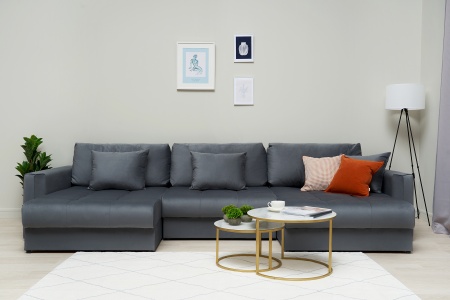 Диван п-образный тик-так Монарх М1О2 темно-серый