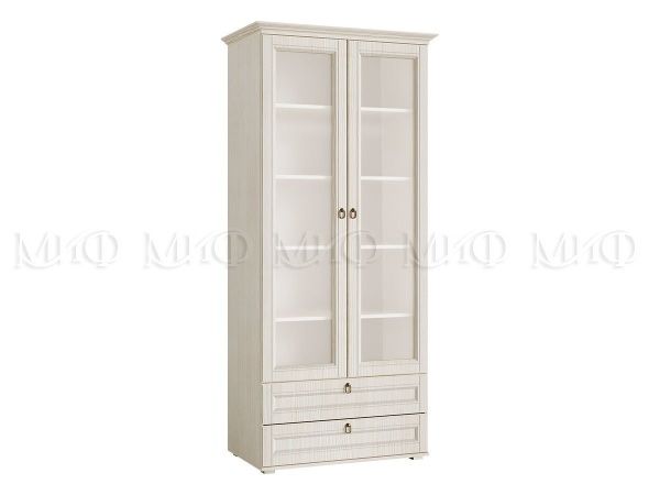 Шкаф со Стеклом Элит-1 МДФ Сандал Светлый (Ш-975 мм x Г-577 мм х В-2185 мм)